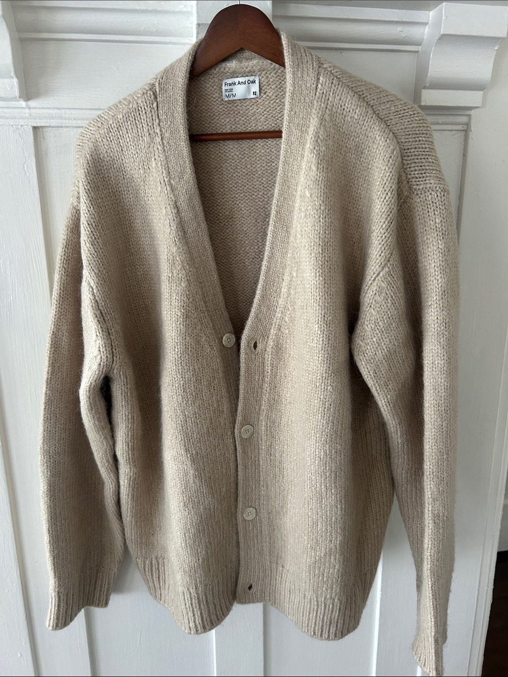 OAK + FORT Beige Button-Up Knit Cardigan Relaxed Fit
